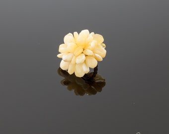 Amber ring "Royal white"