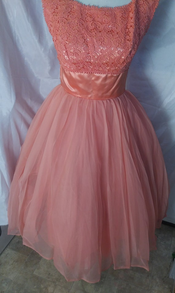1940s French Organza Party Dress