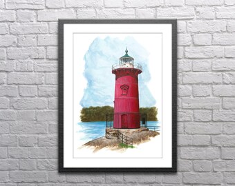 The Little Red Lighthouse Painting - Giclée Print