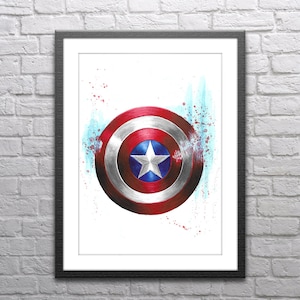 Captain America&#39;s Shield Painting - Giclée Print