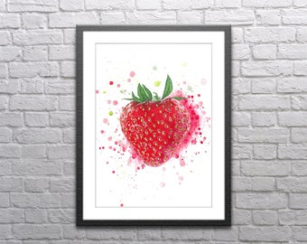 Peinture aux fraises - Impression giclée