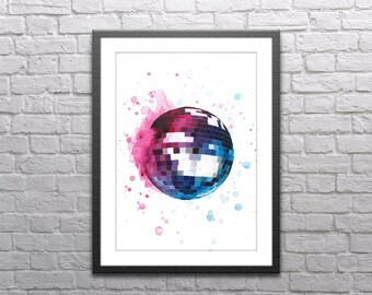 Pittura palla da discoteca - Stampa Giclée