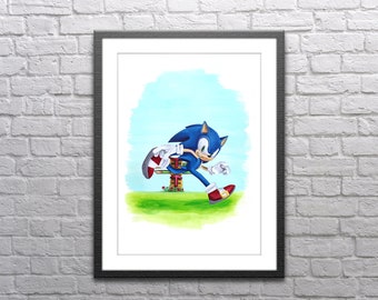 Sonic the Hedgehog Painting - Giclée Print