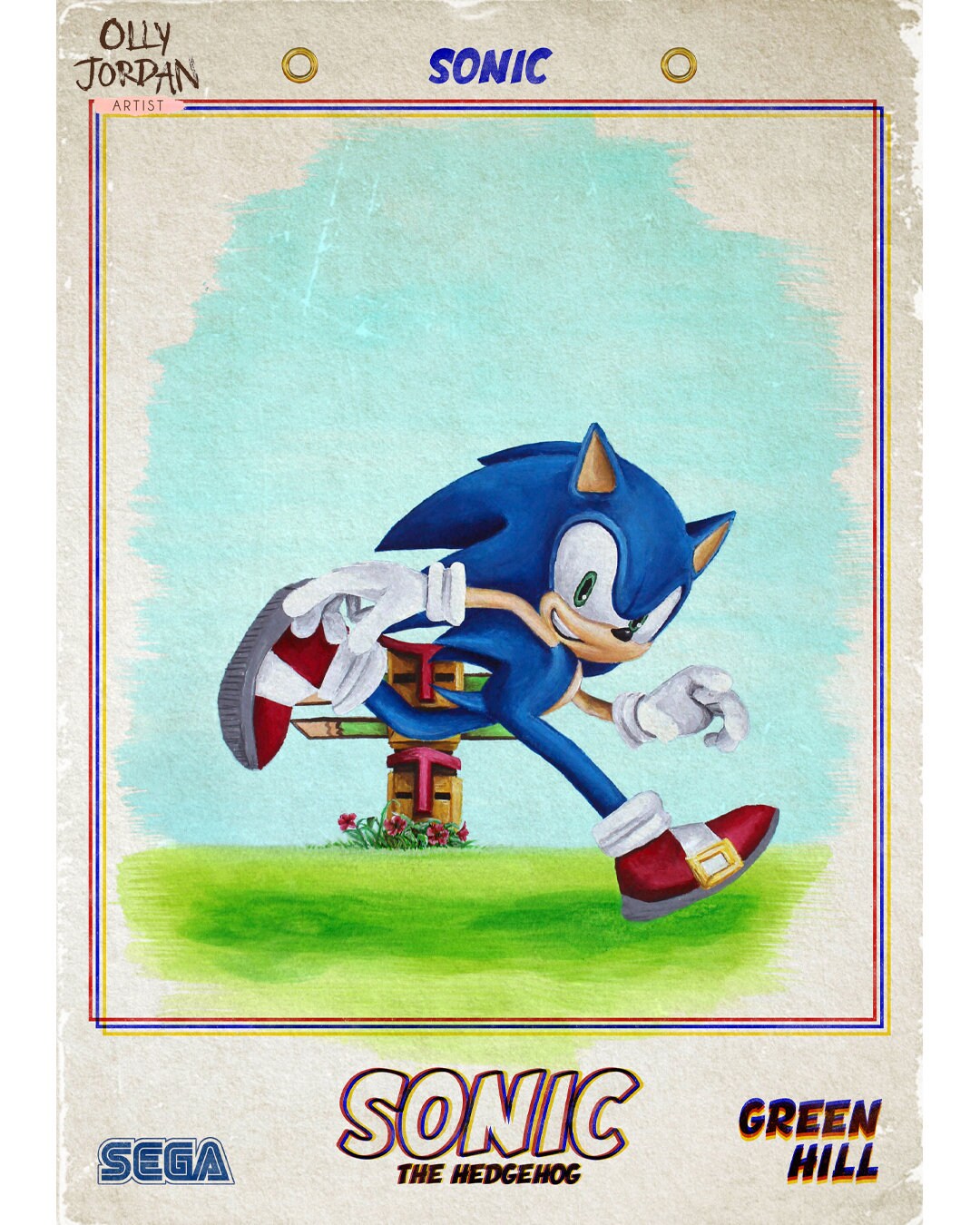 Quadro Sonic 2 O Filme 2022 Knuckles Pôster C/ Moldura A3