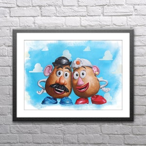 Cuadro del Sr. y la Sra. Cabeza de Papa - Impresión Giclée