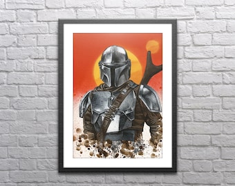 Mandalorian Painting - Giclée Print