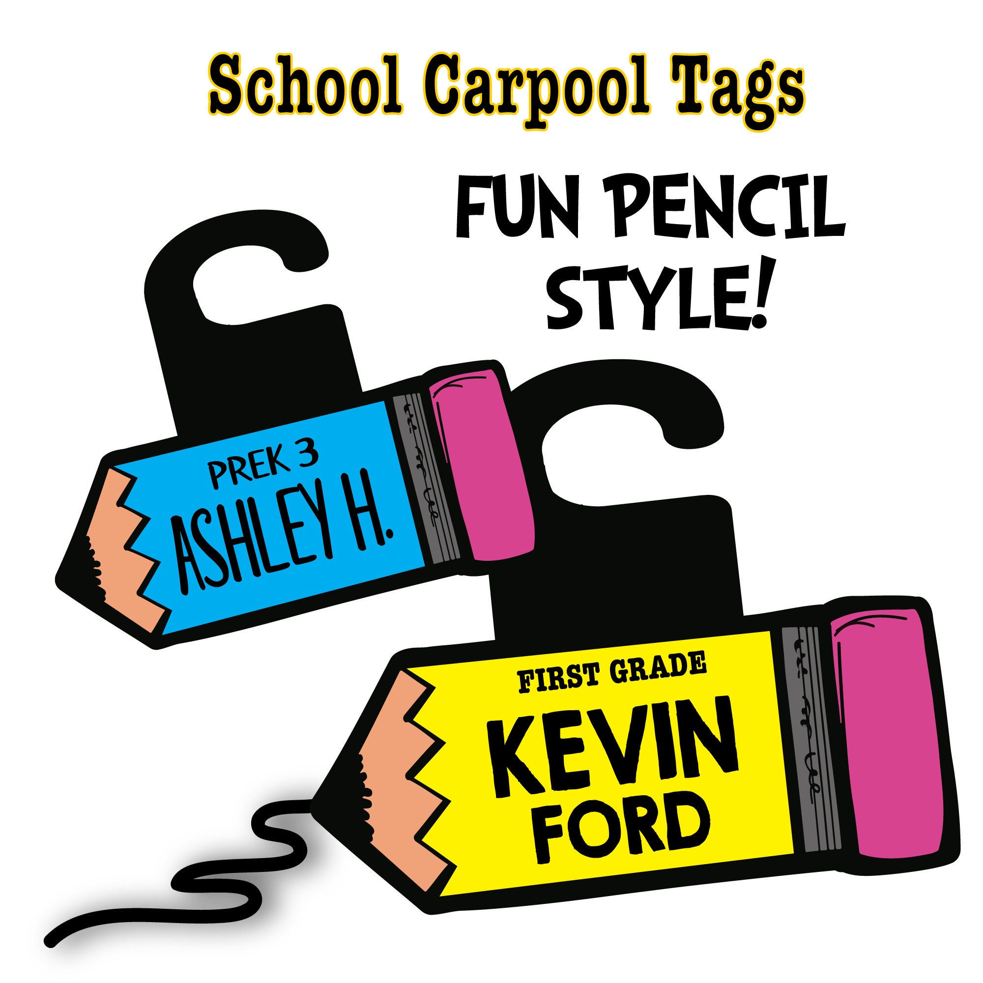 Car Rider Tag School Pick up Sign Digital File PDF - Etsy