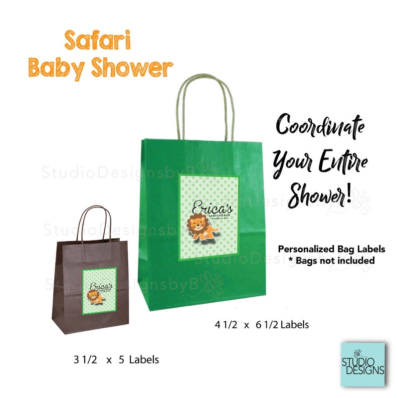Safari Baby Shower Gift Bag Labels..jungle Theme Baby Shower Etsy