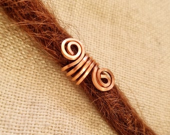 Spiralled Copper Dreadlock Accessory - Hair wrap - Hippie - Vegan - Dreads - Spiral