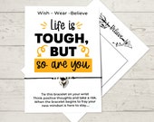 Motivational Bracelet, Life is tough but so are you Wish Bracelet