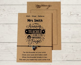 Gift for Teacher - Teacher Thank You Gift - Wish Bracelet -Teacher Appreciation Gift - End of Term Teacher Gift