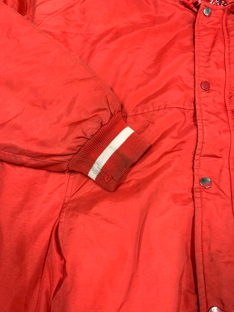 Vintage 90s San Francisco Forty Niners Puffer Hoodie Jacket By Starter
