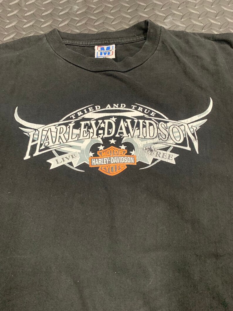 Vintage 90s Harley Davidson Motorcycles Live Free Costa Rica Grahpic T-shirt