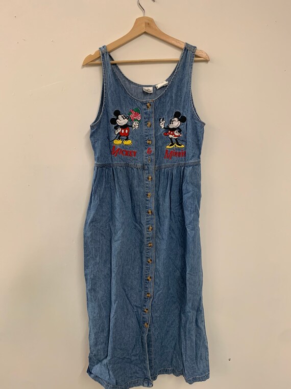 Vintage 90s Overalls Medium wash denim dress