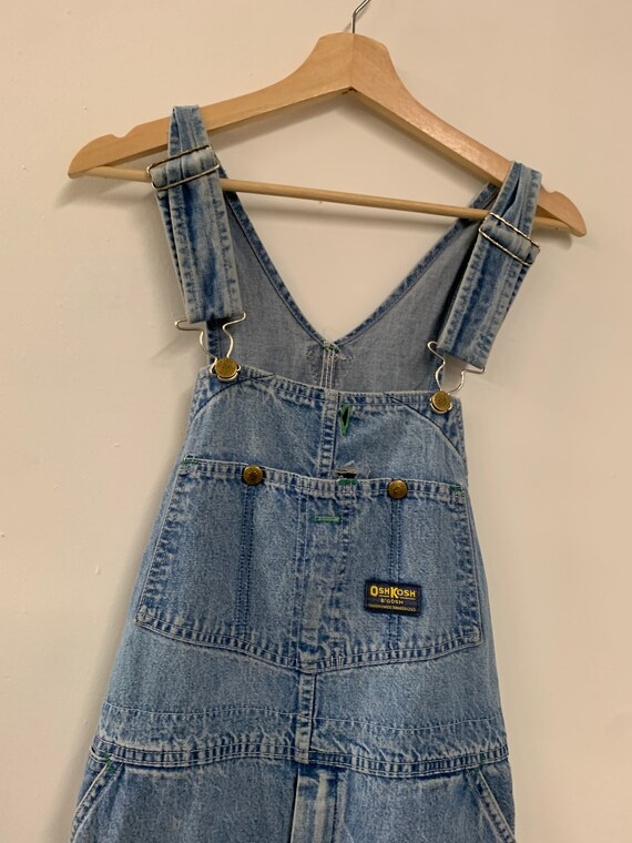 Denim Bib Overall Shorts 80s Distressed 