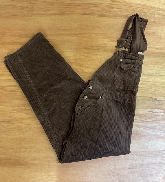 Vintage 90s Corduroy Brown Overalls