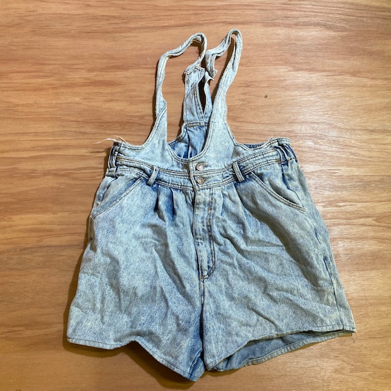 Denim vintage 90s light wash overall Shorts