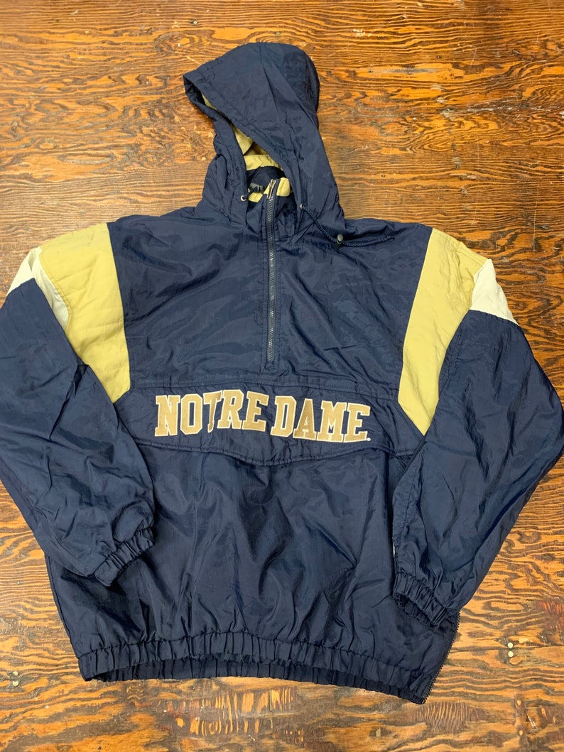 Vintage 90s Majestic Notre Dame University Fighting Irish Kangaroo Pullover