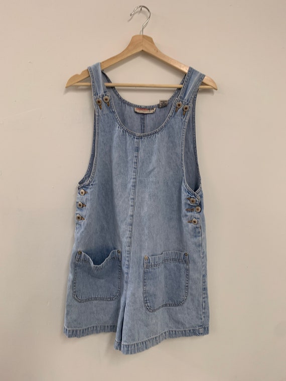 Vintage 90s Overalls Medium wash denim dress