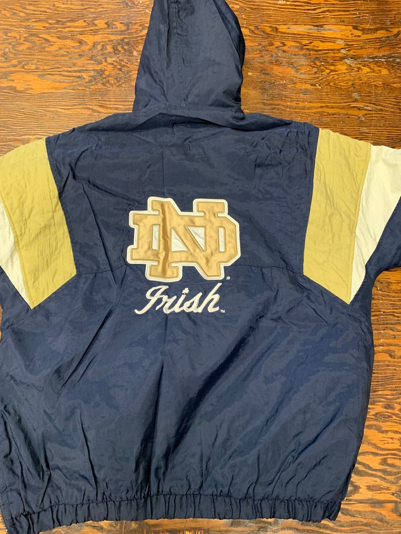 Vintage 90s Majestic Notre Dame University Fighting Irish Kangaroo Pullover