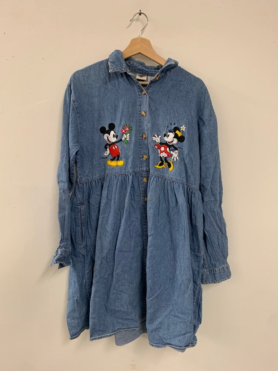 Vintage 90s Overalls Medium wash denim dress