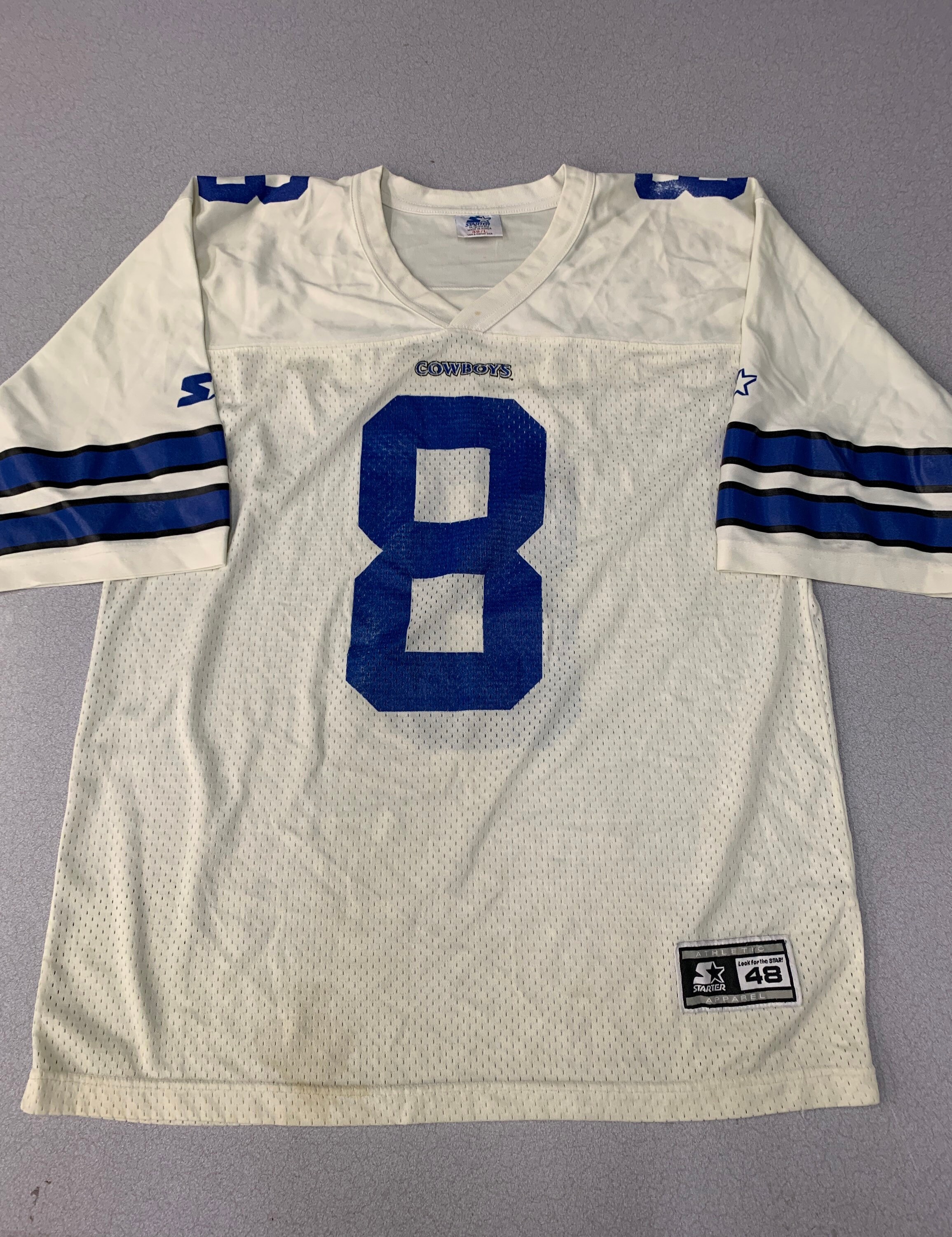 Vintage 90s Dallas Cowboys 8 Troy Aikman NFL Starter Jersey Etsy