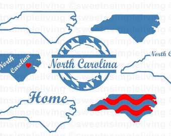 North Carolina State Flag Outline Svg Dxf Eps Png - Etsy