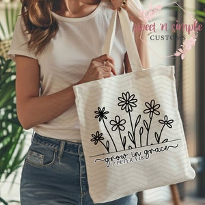 Grow in Grace Wildflower Religious PNG SVG Digital Design