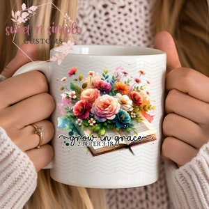 Grow in Grace Wildflower Religious PNG SVG Digital Design