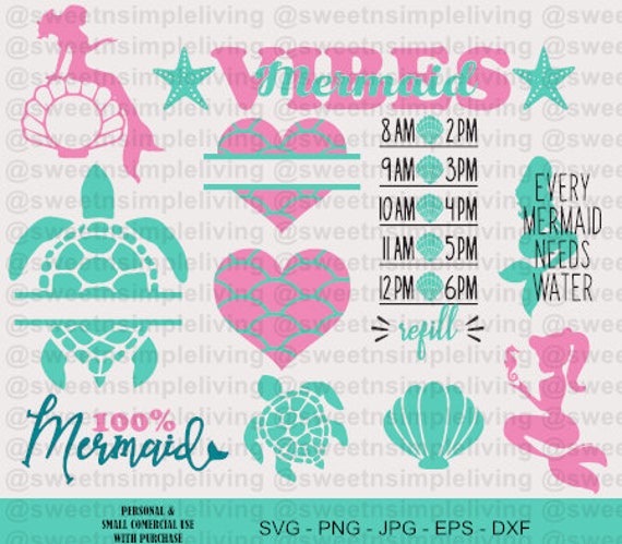 Download Mermaid Svg Bundle Etsy PSD Mockup Templates