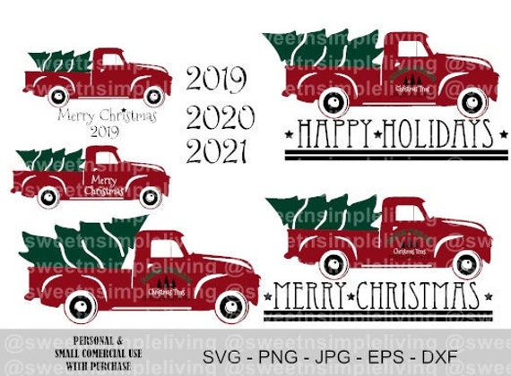 Download Free Christmas Truck Svg Bundle Etsy SVG DXF Cut File