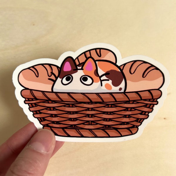 Bread Cat Sticker| Cat Sticker| Vinyl sticker| Laptop sticker| Food Sticker