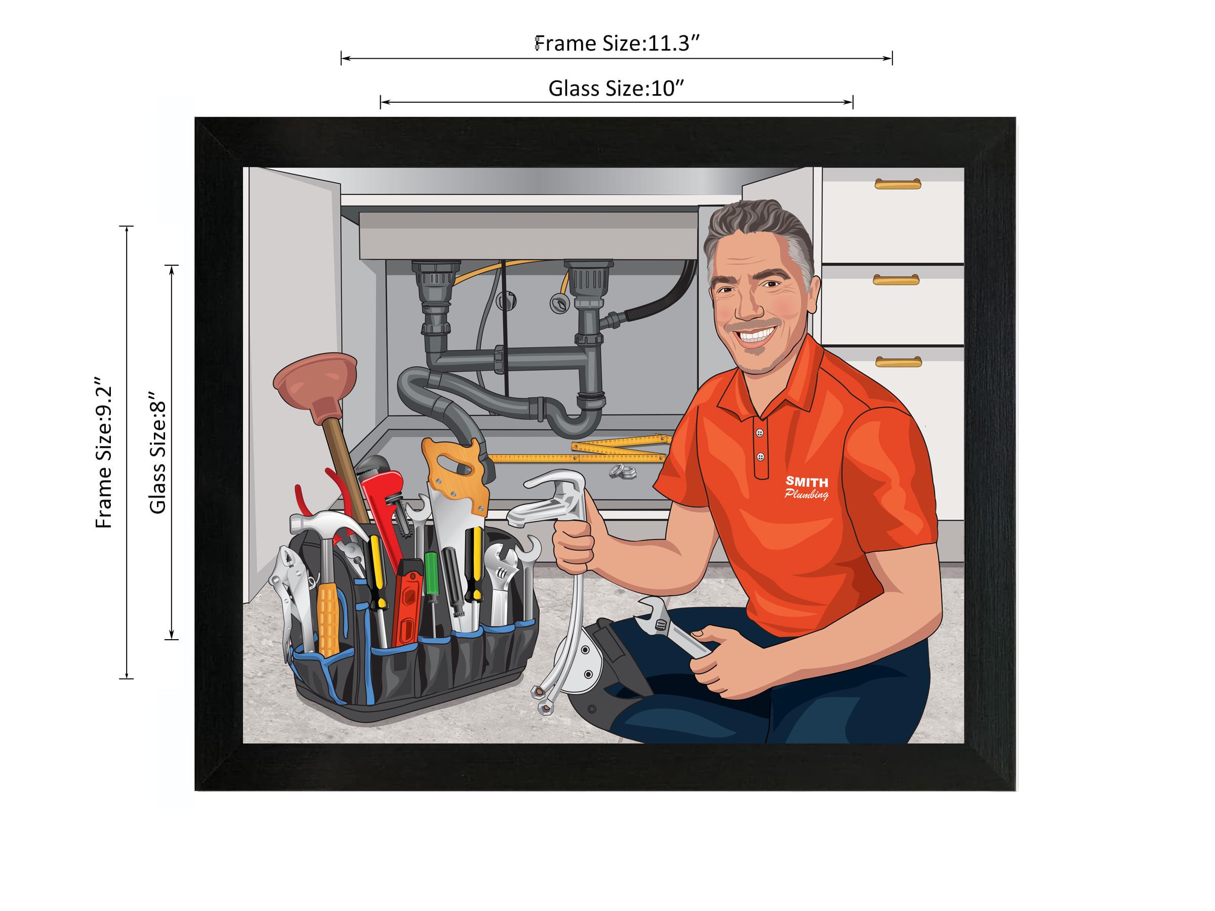 Personalized Plumber Caricature Gift, Custom Trade School Graduation ...