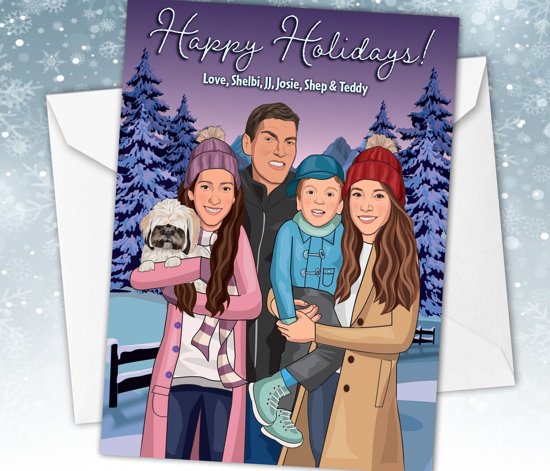 Non denominational winter scene christmas card