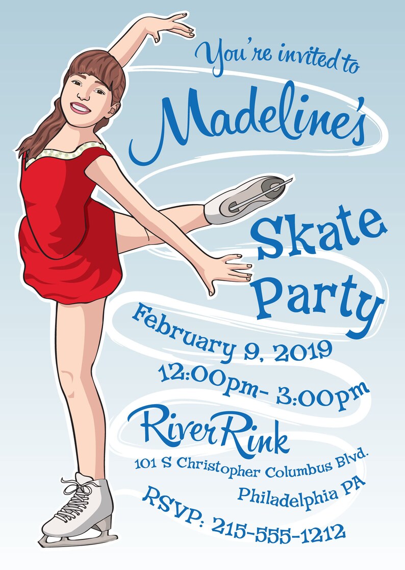 Children's Ice Skating Birthday Party Invite Skating Party Custom Skating  Party Caricature Invite Ice Skating Birthday Party Invitation Paper  Invitations & Announcements lifepharmafze.com