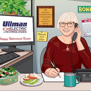 Regalo de jubilación con caricatura personalizada, regalo de jubilación para mujer, regalo divertido con caricatura de compañero de trabajo, regalo de jubilación personalizado para mujer u hombre
