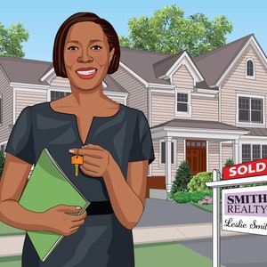 Custom realtor gift, Real Estate Agent Gift, Unique Gift for Realtor, Real Estate Appraiser Gift, Home Inspector Gift, Realtor Caricature