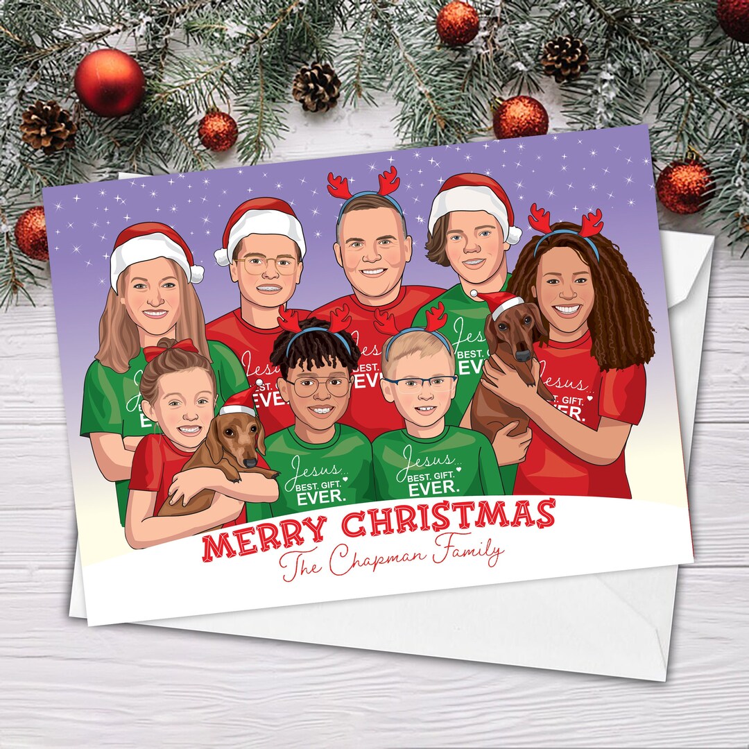 Christmas Card For Family & Friends - A5 With Envelope - Village Scene (Webspectations)