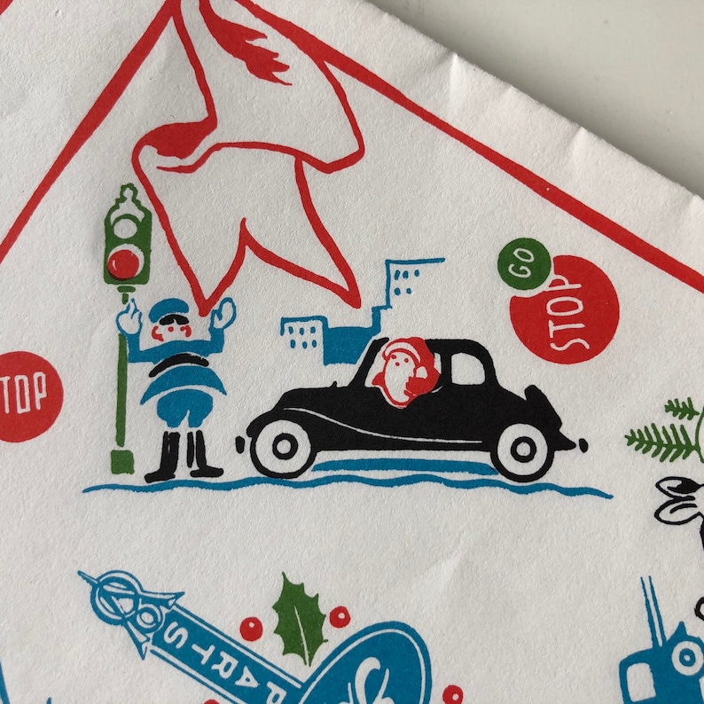 Spectacular 1930s Ford V8 Christmas Wrapping Paper \u2013 Reproduction