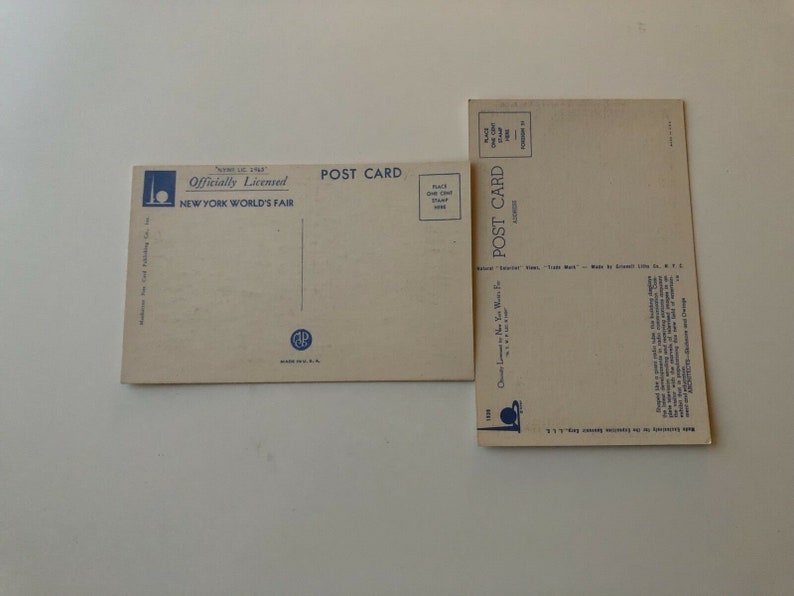 Lot of 2 RCA Pavilion Postcards 1939 1940 New York Worlds Fair