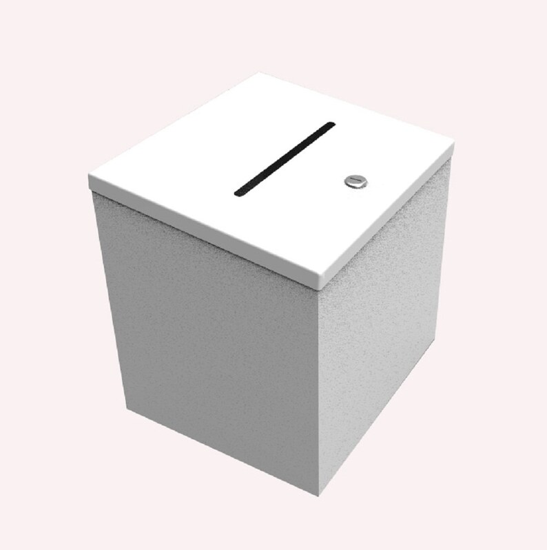 Box Metal White Donation Suggestion Charity Fundraising Etsy