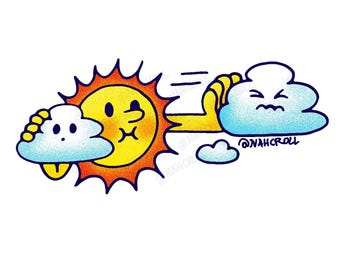 PARTLY Cloudy - Large Sticker