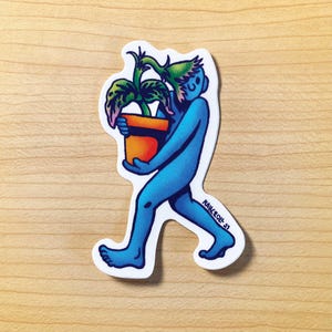 Plant Lover Matte Vinyl Sticker - Venus Fly Trap sticker - Funny sticker - Character sticker - Gardener gift - Green thumb sticker - Nature