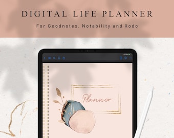 Ultimate Digital Planner Works on iPad or Tablets With Note Taking Apps Like Goodnotes, Notability or Noteshelf, Digital Life Planner