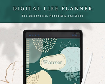 Ultimate Digital Planner Works on iPad or Tablets With Note Taking Apps Like Goodnotes, Notability or Noteshelf, Digital Life Planner