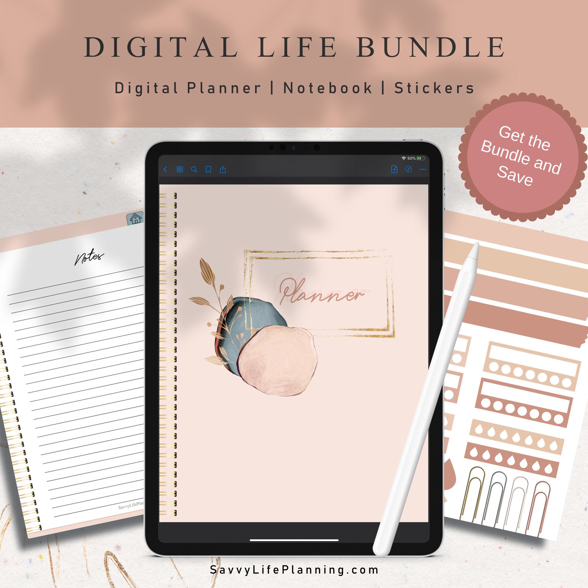 Ultimate Digital Planner Bundle, Includes Digital Life Planner, Digital