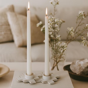 Handmade Porcelain Candle Holder with 24k Gold Luster