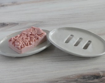 Jabón de cerámica hecho a mano - Cerámica hecha a mano - Decoración de cocina y baño - Bandeja de jabón - Decoración orgánica del hogar