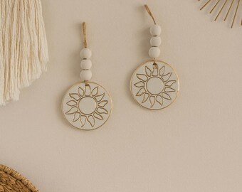 Hand Made Ceramic Sun ornament,wall Hanging