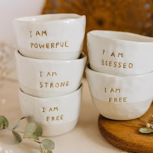Personalized Pinch Cup: Handmade Pottery Bowl with 24k Gold Luster